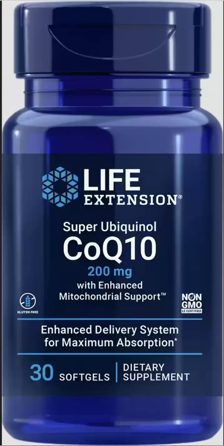 Life Extension Ubiquinol CoQ10 200mg w/ Mitochondrial Support