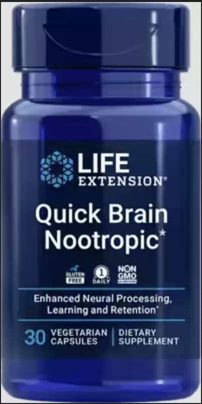 Life Extension Quick Brain Nootropic-Faster Thinking- Brain Fog Relief