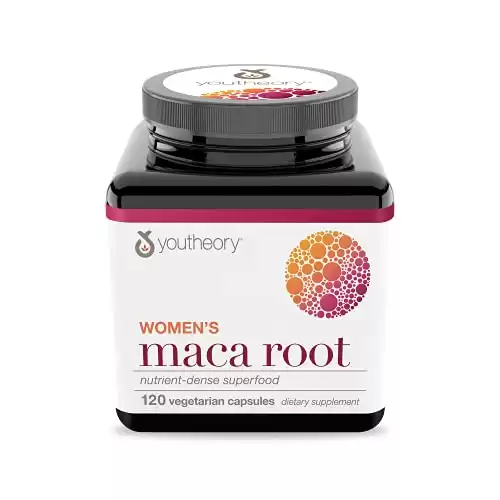 Youtheory Women's Maca Root, Vegetarian Capsules,120 Count(Packaging May Vary)