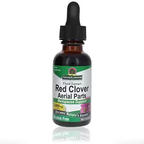 Nature's Answer Alcohol-Free Red Clover Extract Supplement, 1-Fluid Ounce | Natural Mood Support | Hormone Balance for Women | Menopausal Support
