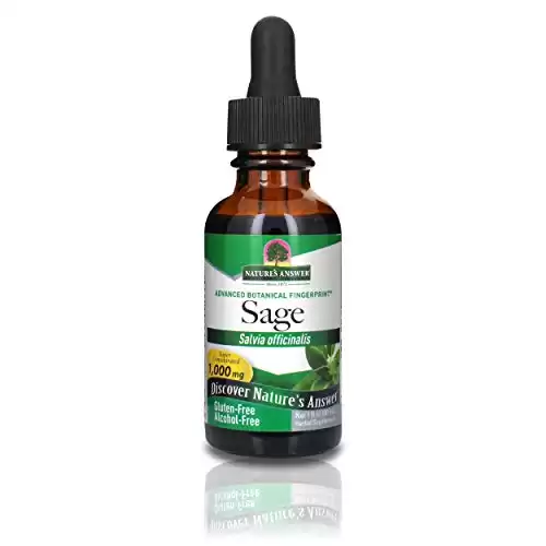 Nature's Answer Alcohol Free Sage Leaf Supplement 1 Fluid Ounce Gluten Free | Digestive Support | Promotes Mental Function | Benefits Gut Health