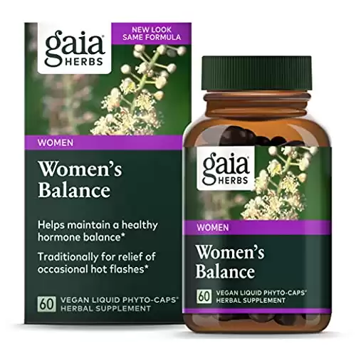 Gaia Herbs Women’s Balance – Helps Maintain Healthy Hormone Balance and Well-Being for Women – with Vitex, Black Cohosh, St. John’s Wort, and Oats – 60 Vegan Liquid Phyto-Cap...