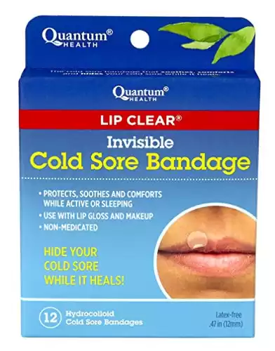 Quantum Health Lip Clear Invisible Cold Sore Bandage, Fever Blister Patch