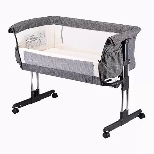 Bedside Sleeper Bedside Crib Easy Folding Portable Crib,Grey