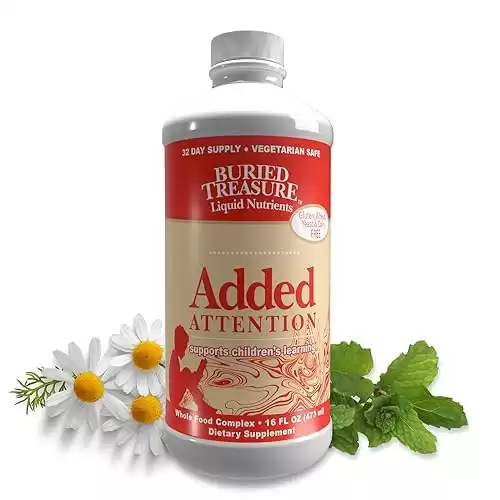 Buried Treasure - Added Attention - Children's Learning Support with GABA DHA Vitamin B and Herbal Blend