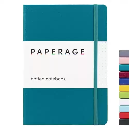 PAPERAGE Dotted Journal Notebook, (Turquoise), 160 Pages
