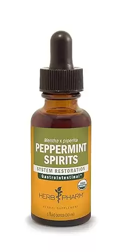Herb Pharm Certified Organic Peppermint Spirits Liquid Extract Digestive Support Blend with Essential Oil - 1 Ounce