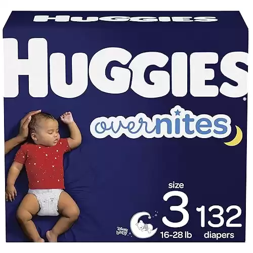 Nighttime Baby Diapers Size 3, 132 Ct, Huggies Overnites