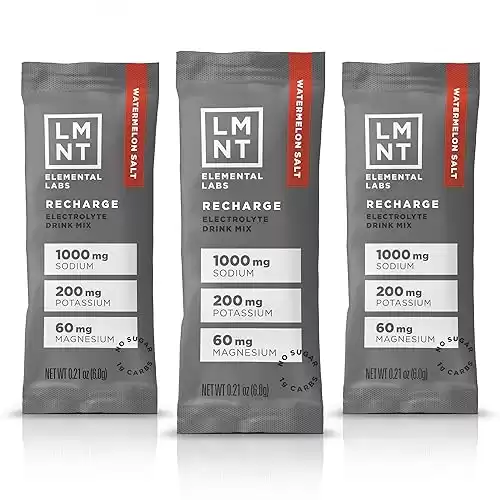 LMNT Electrolyte Powder Packets |  Hydration Powder | No Sugar, No Artificial Ingredients | Watermelon Salt | 30 Stick Packs