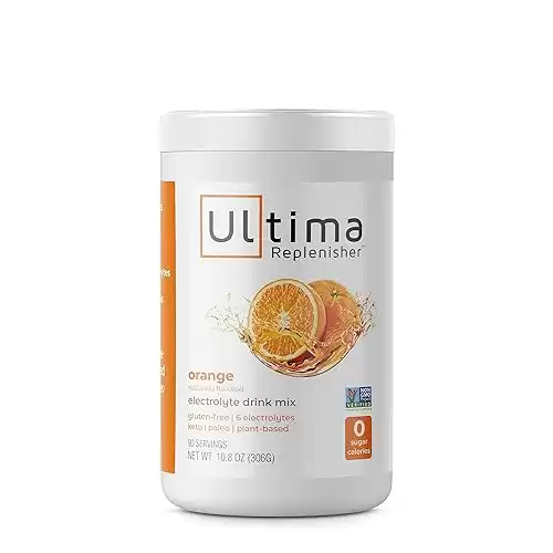 Ultima Replenisher Electrolyte Hydration Powder, Orange, 90 Servings - Sugar Free