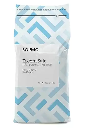 Amazon Brand - Solimo Epsom Salt Soak, Magnesium Sulfate USP, 8 Pound